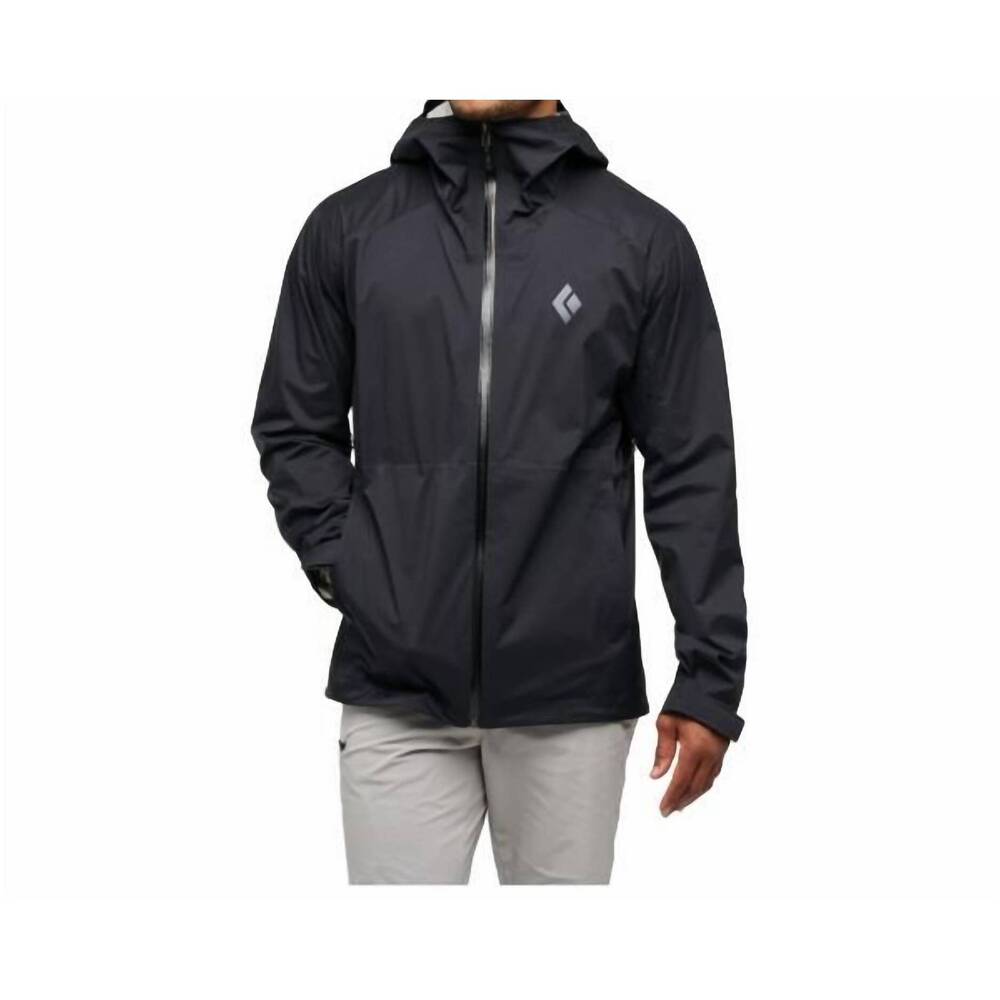 NEW BLACK DIAMOND men's stormline stretch rain shell windbreaker in black